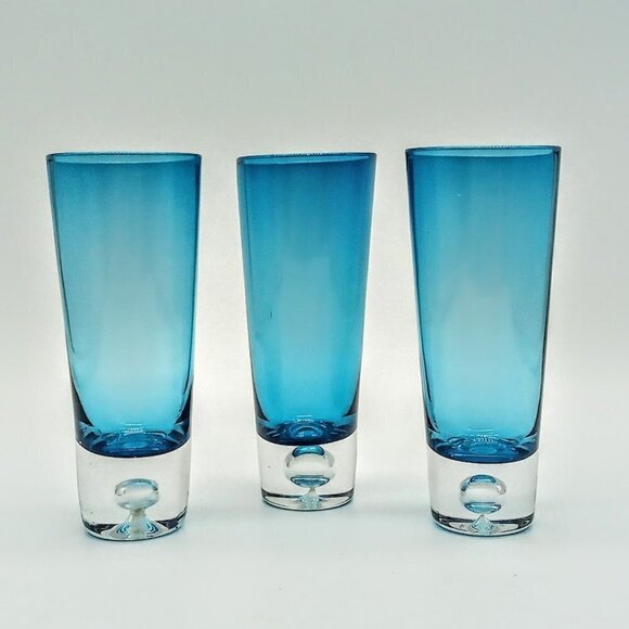 Set of 3 Stackable Blue Shot Glasses - Picture 2 of 5